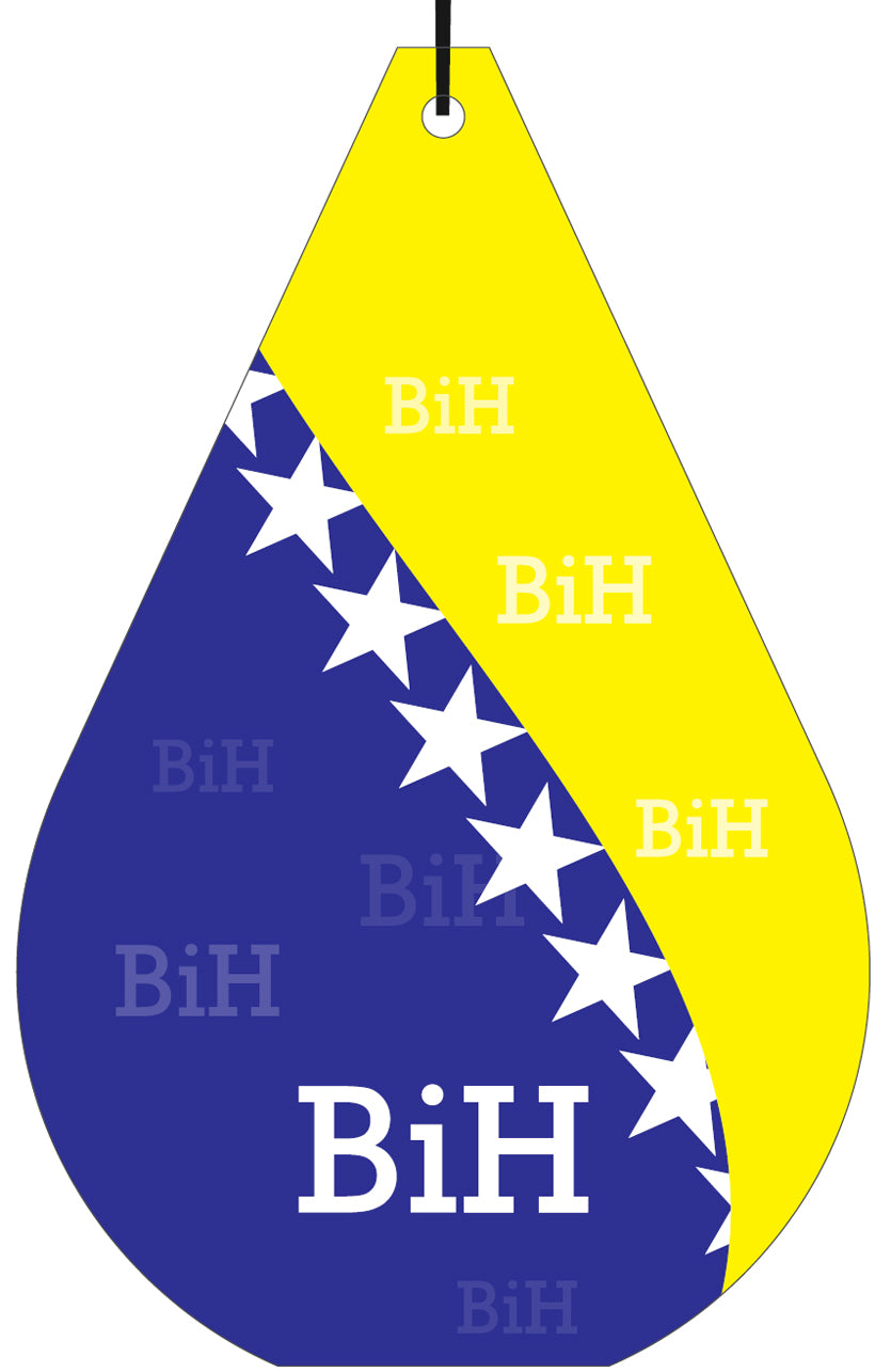 Bosnia Flag Air Freshener (drop shaped) Wholesale Box (15 pcs)