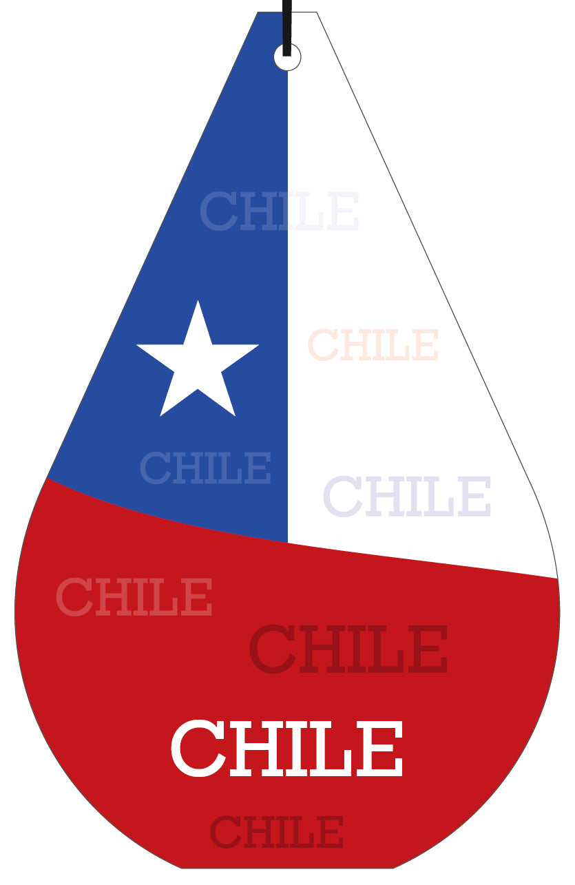Chile Flag Air Freshener Wholesale Box (15 pcs)