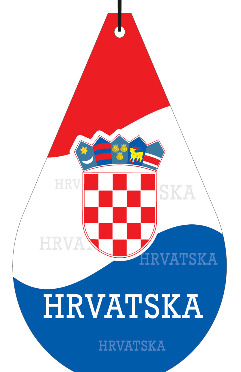 Croatia Hrvatska Flag in Cro (Drop-shaped) Air Freshener Wholesale Box (15 pcs)