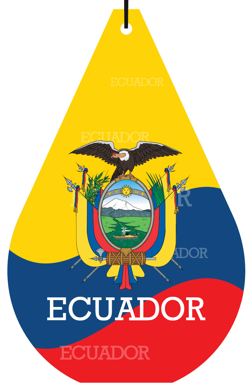 Ecuador Flag Air Freshener Wholesale Box (15 pcs)