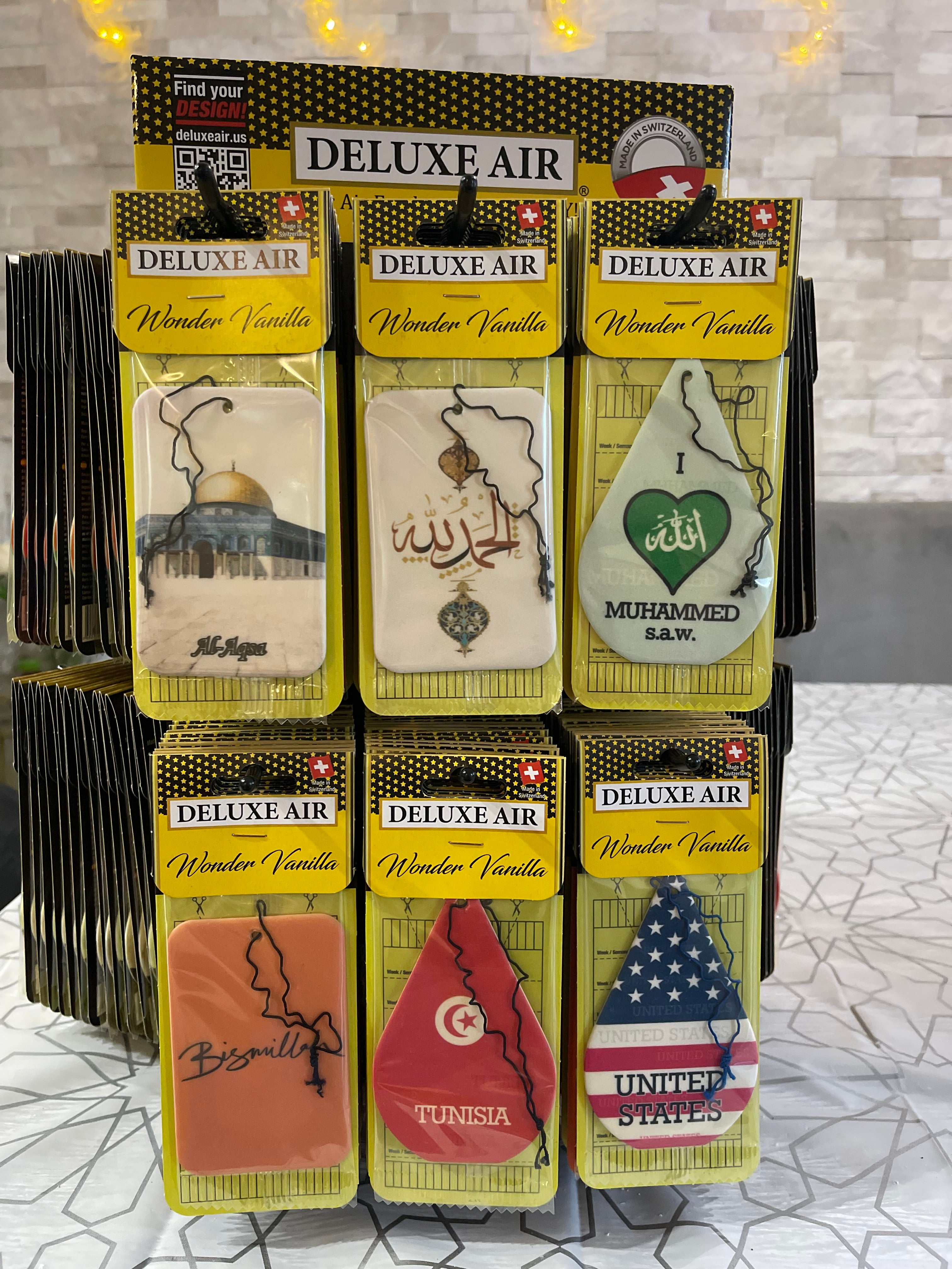 18-Hook rotating three-sided counter top Display