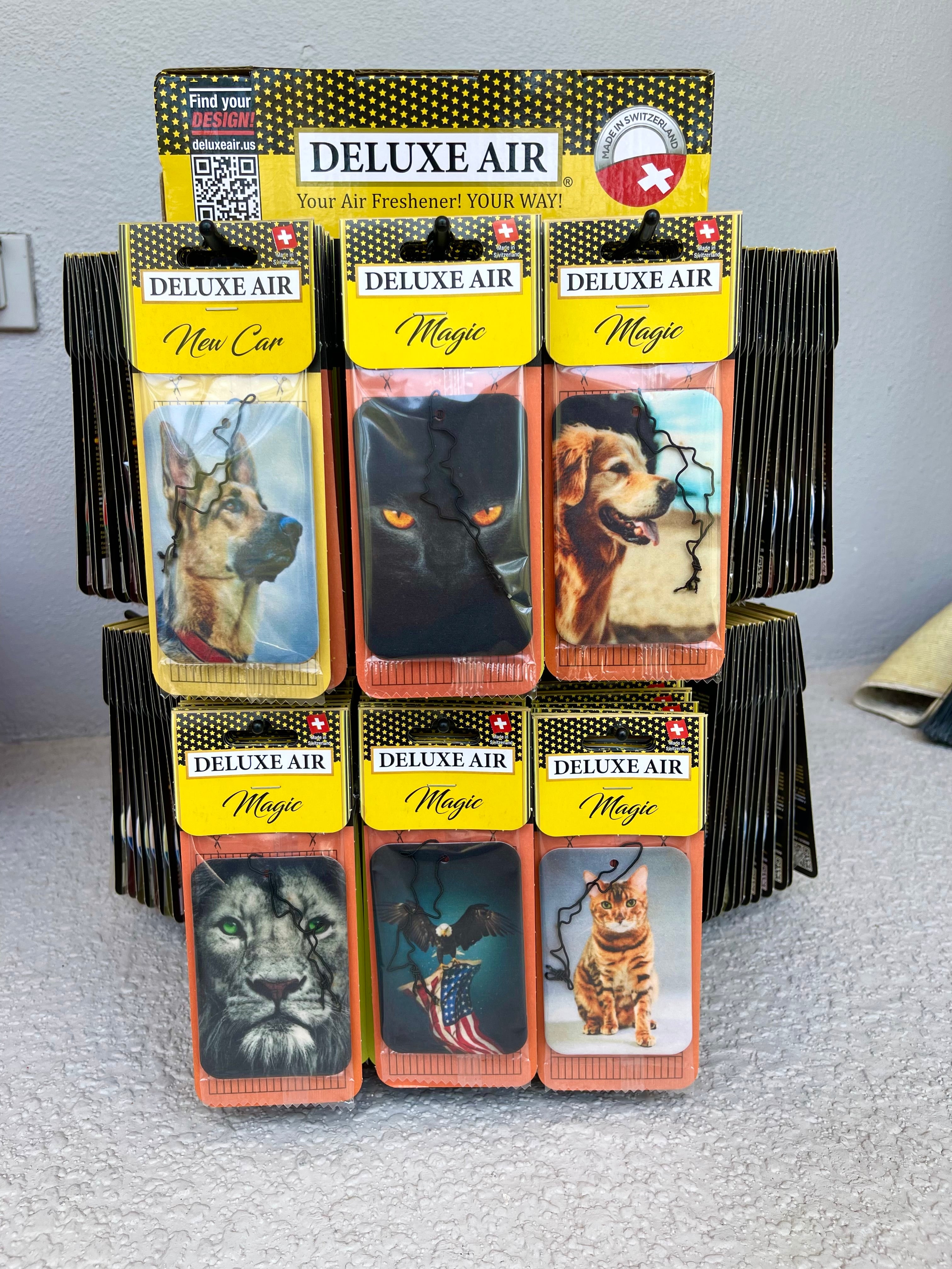 18-Hook rotating three-sided counter top Display