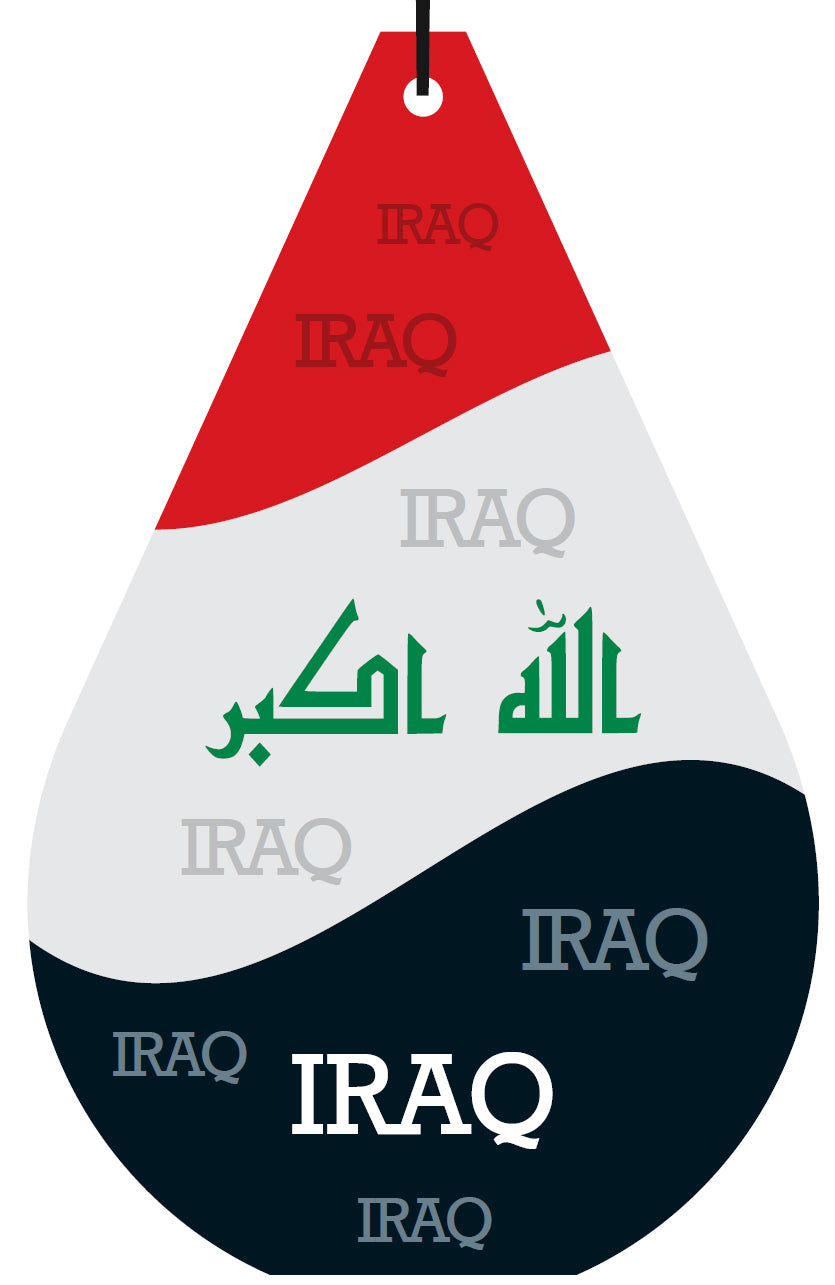 Iraq Flag Air Freshener Wholesale Box (15 pcs)
