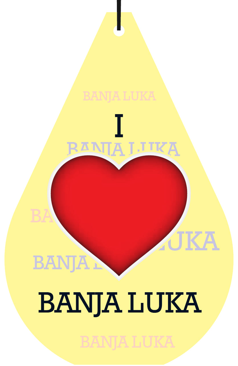 Bosnia "I LOVE BANJA LUKA" Air Freshener Wholesale Box (15 pcs)