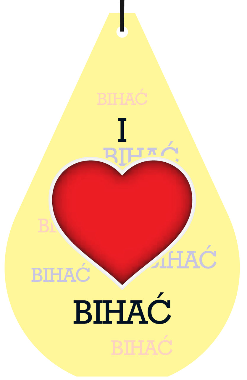 Bosnia "I LOVE BIHAC" Air Freshener Wholesale Box (15 pcs)