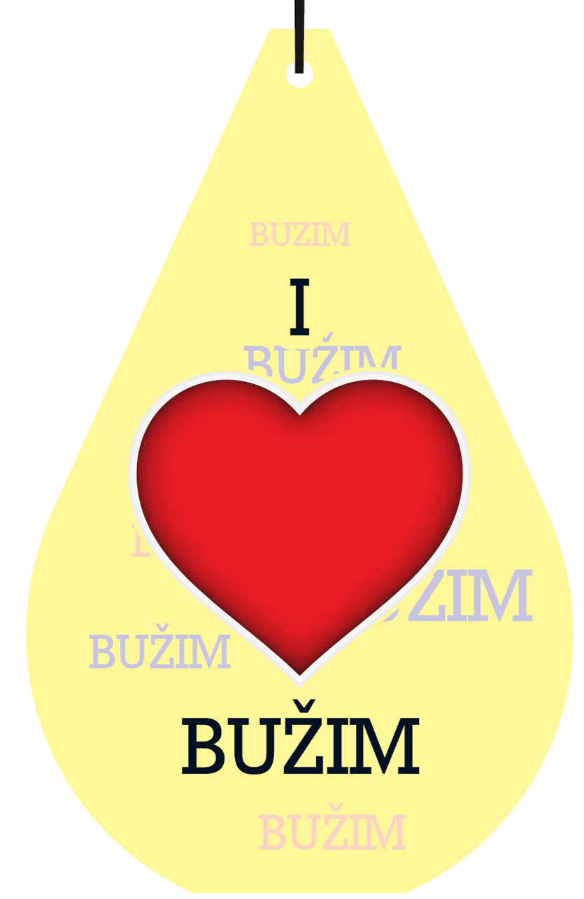 Bosnia "I LOVE BUZIM" Air Freshener Wholesale Box (15 pcs)