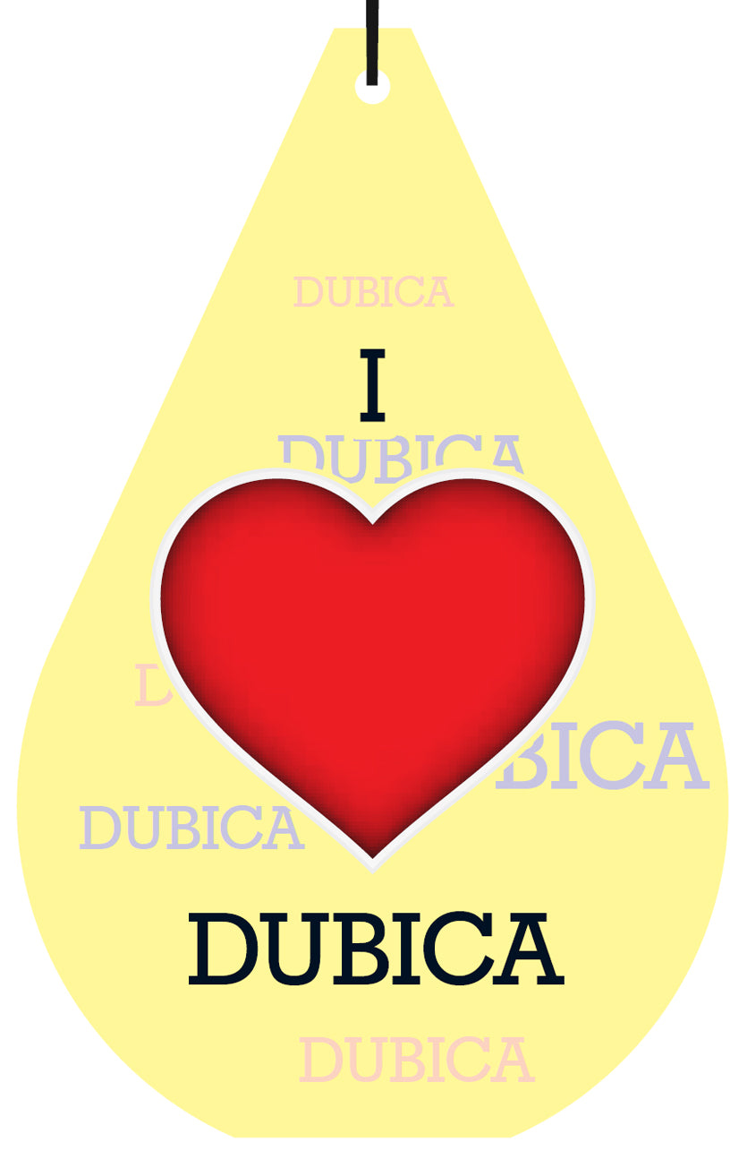 Bosnia "I LOVE DUBICA" Air Freshener Wholesale Box (15 pcs)