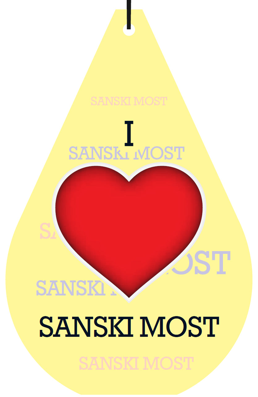 Bosnia "I LOVE SANSKI MOST" Air Freshener Wholesale Box (15 pcs)