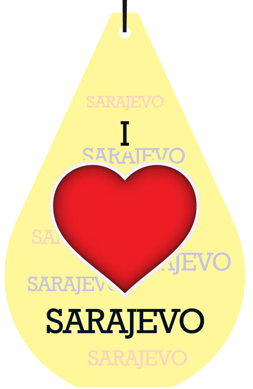 Bosnia "I LOVE SARAJEVO" Air Freshener Wholesale Box (15 pcs)
