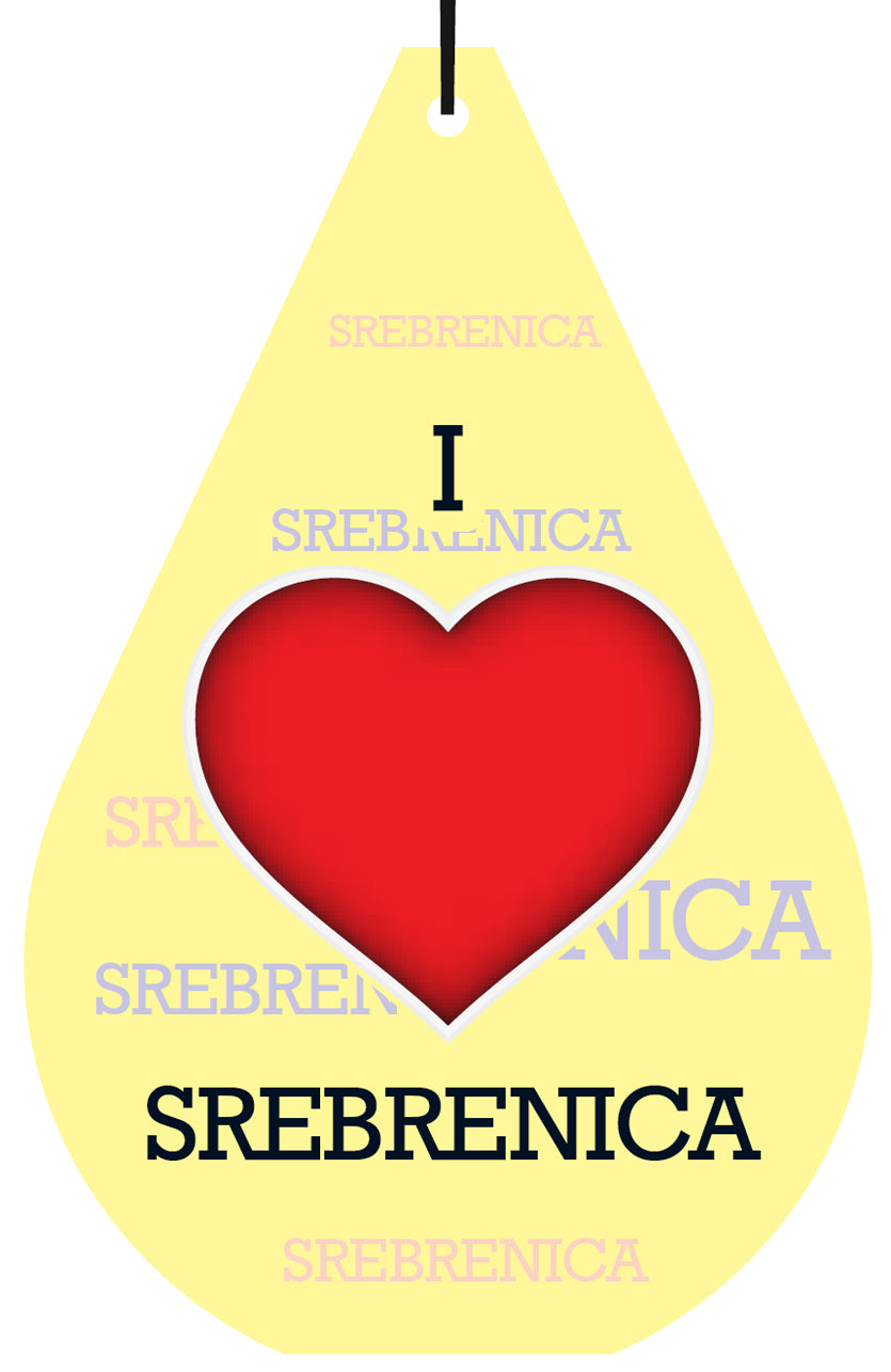 Bosnia "I LOVE SREBRENICA" Air Freshener Wholesale Box (15 pcs)