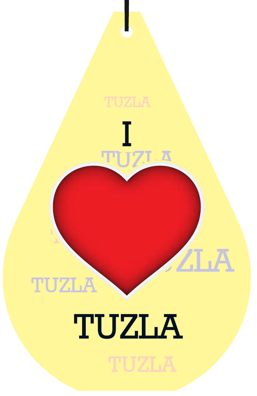 Bosnia "I LOVE TUZLA" Air Freshener Wholesale Box (15 pcs)