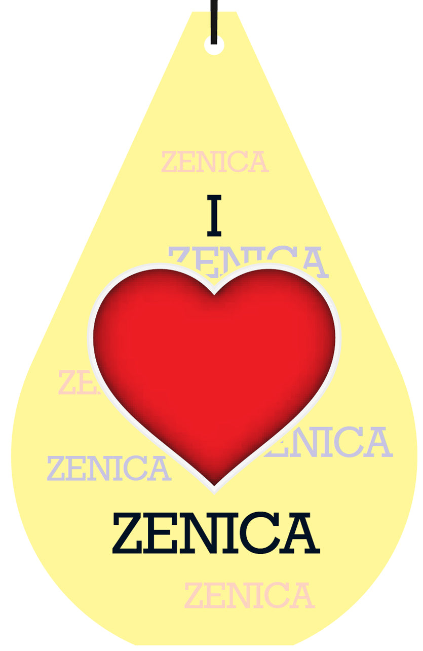 Bosnia "I LOVE ZENICA" Air Freshener Wholesale Box (15 pcs)