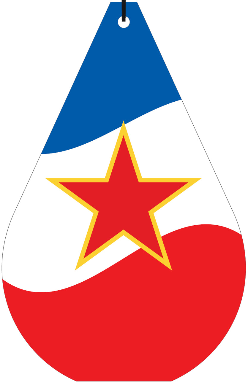 Yugoslavia Ex-Yu Flag (drop-shaped) Air Freshener Wholesale Box (15 pcs)