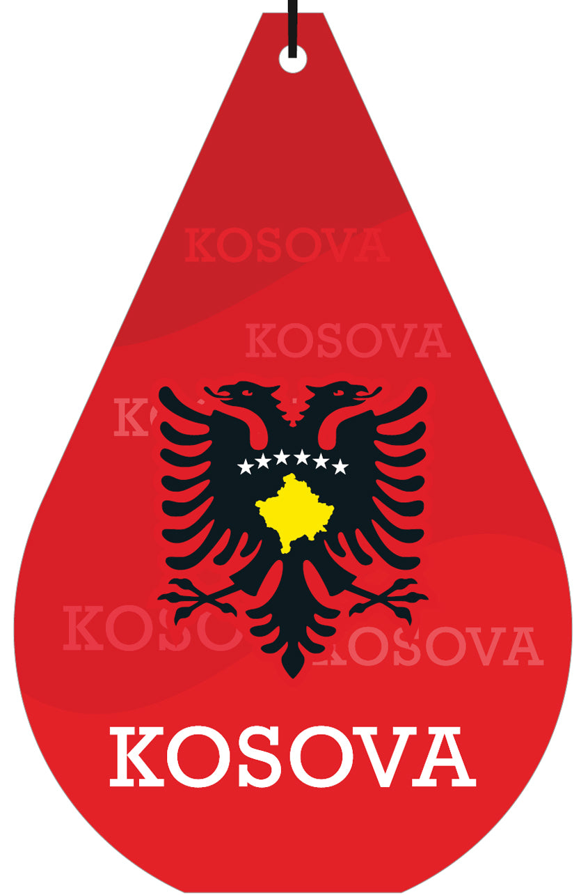 Kosovo Flag Air Freshener (drop shaped) Wholesale Box (15 pcs)