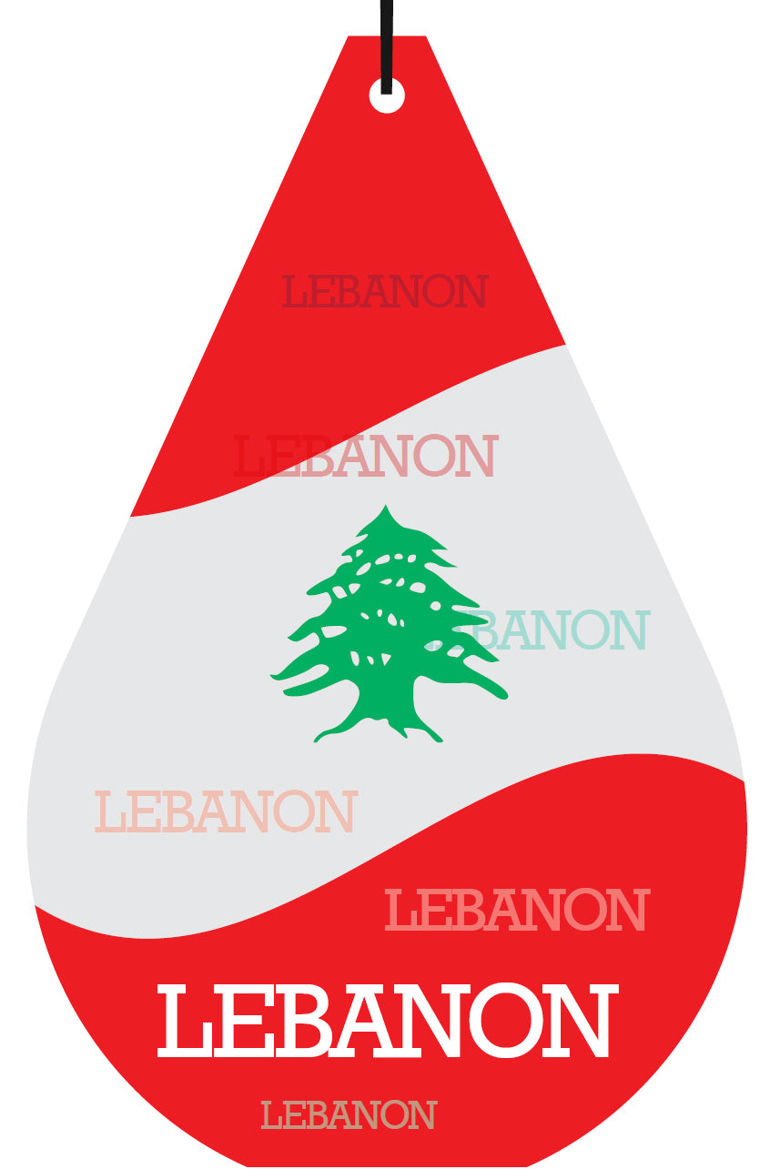 Lebanon Flag Air Freshener Wholesale Box (15 pcs)