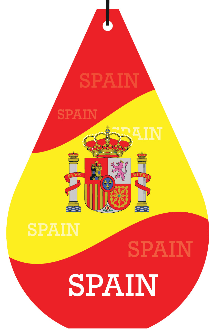 Spain Flag Air Freshener (drop shaped) Wholesale Box (15 pcs)