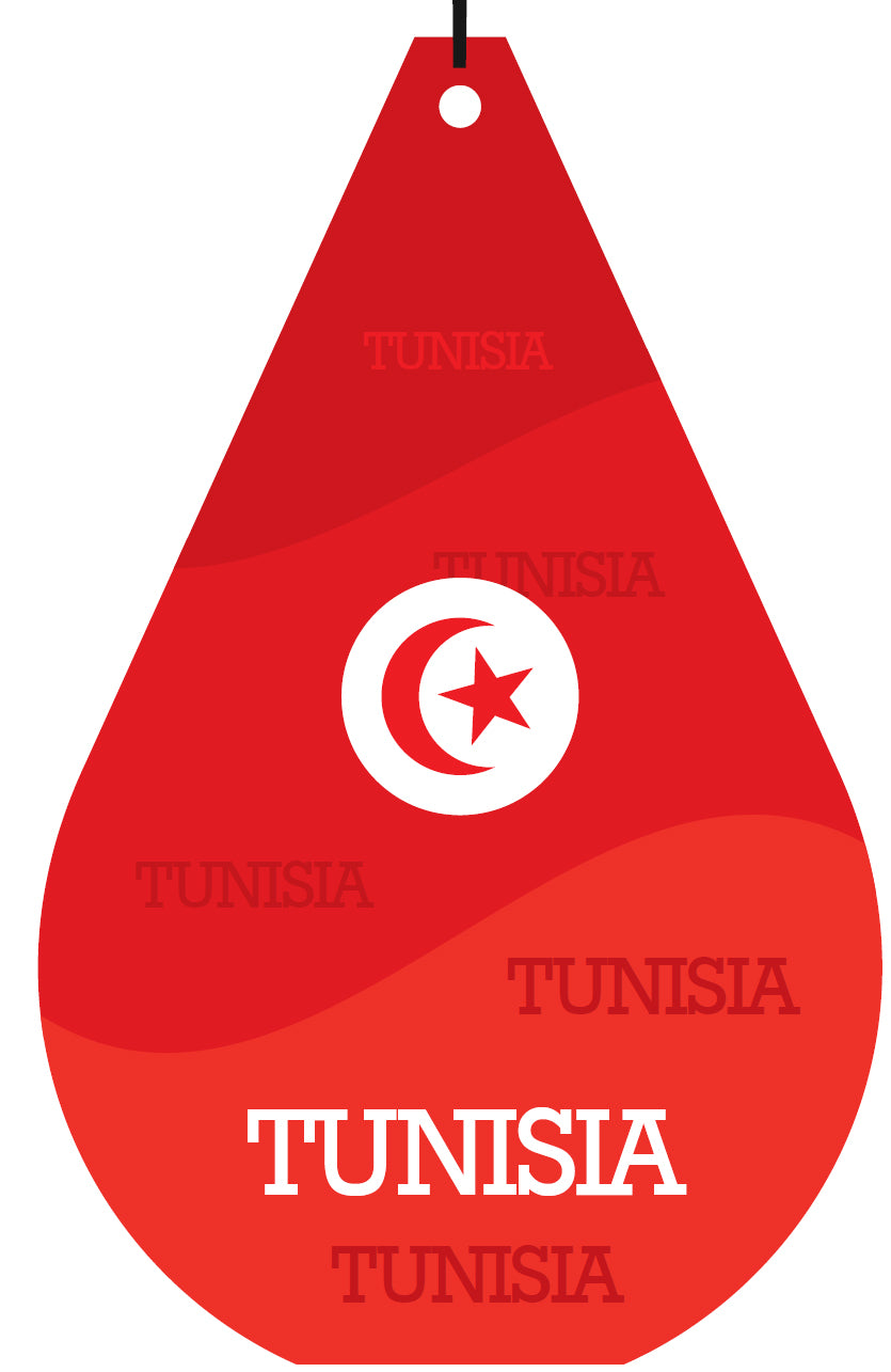 Tunisia Flag Air Freshener Wholesale Box (15 pcs)