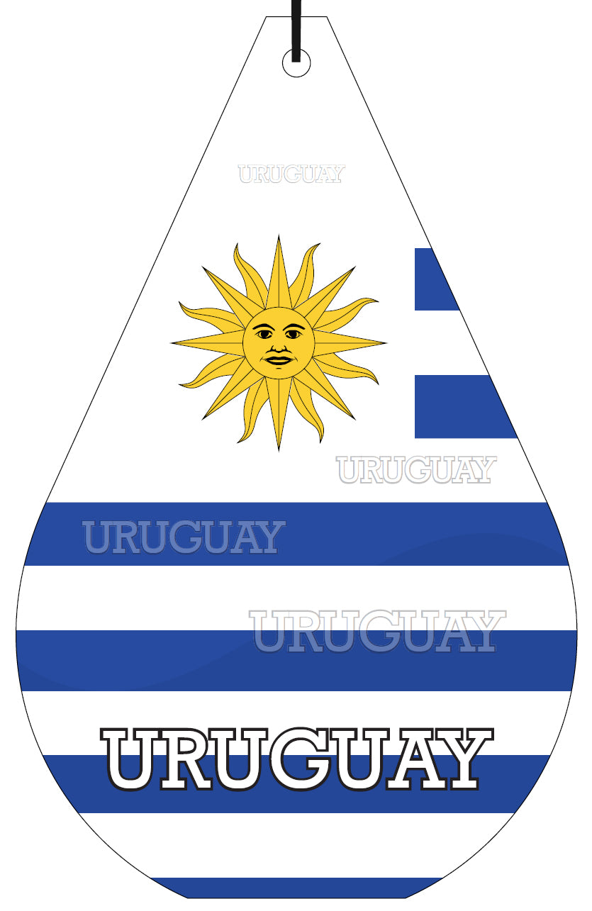Uruguay Flag Air Freshener Wholesale Box (15 pcs)