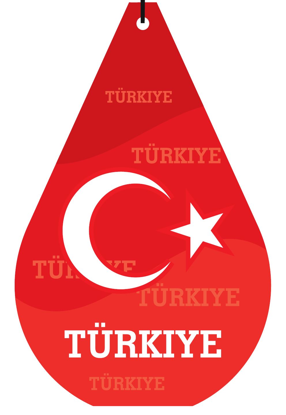 Türkiye Flag of Turkey Air Freshener Wholesale Box (15 pcs)